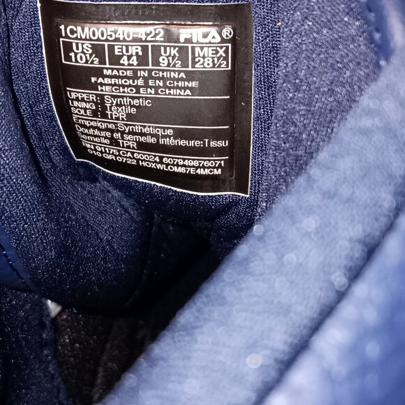 10.5 Fila High Tops Sneakers Blue Synthetic NWOT - Picture 7 of 9